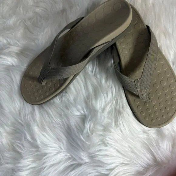 Vionic Wave Tan Thong Men's Orthotic Flip Flop Sandals Sz 12