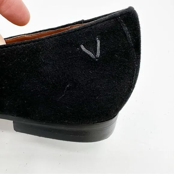 Vionic Willa Slip-on Black Suede Leather Flat Black Comfort Shoe 6.5 WIDE