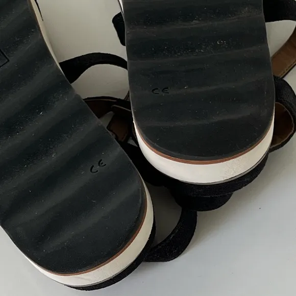 Vionic Women’s Phoenix Kellyn Backstrap Platform Sandals Black &amp; White Size 8.5