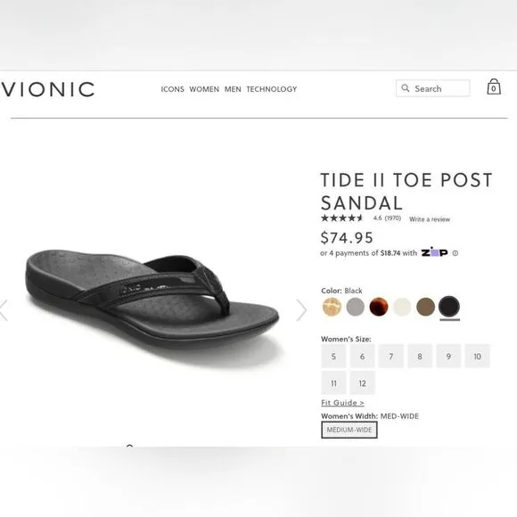 Vionic Tide II Toe Post Sandal