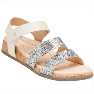 VIONIC® Women’s Colleen Cream Boa Metallic Leather Sandals