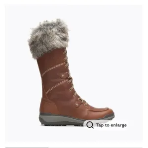 Waterproof winter boots fur brown leather Snow creek tall polar boot merrell
