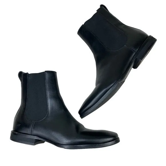 Wolf &amp; Shepherd Chelsea Blitz Onyx Black Leather Boots 6