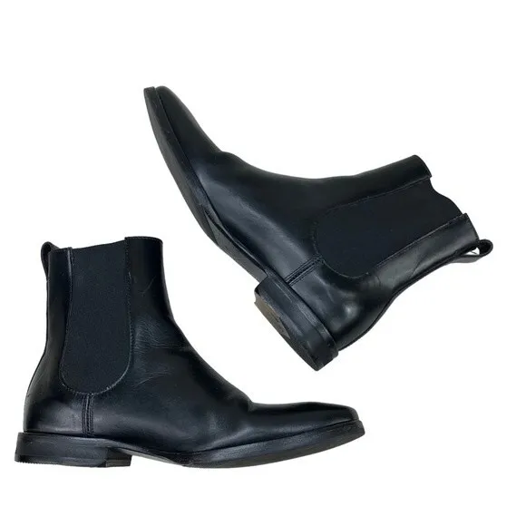 Wolf &amp; Shepherd Chelsea Blitz Onyx Black Leather Boots 6