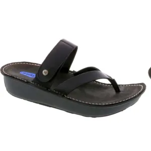 Wolky NEW Tahiti platform sandals black leather comfort shoes Size 6 (37 EU)