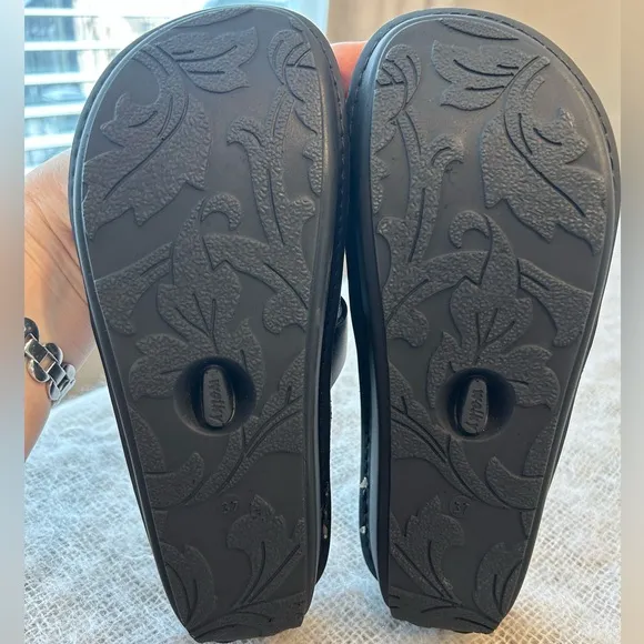 Wolky NEW Tahiti platform sandals black leather comfort shoes Size 6 (37 EU)