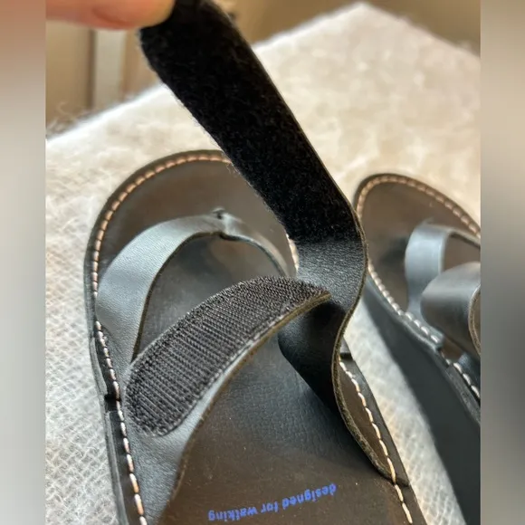 Wolky NEW Tahiti platform sandals black leather comfort shoes Size 6 (37 EU)