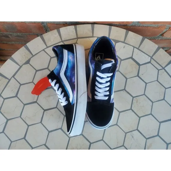 Women Sz 8 VANS Old Skool Galaxy Universe Milky Way Stars Rare Sneaker
