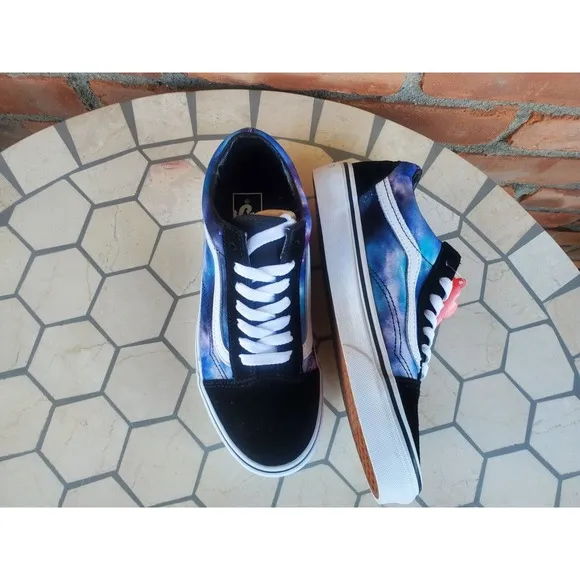 Women Sz 8 VANS Old Skool Galaxy Universe Milky Way Stars Rare Sneaker
