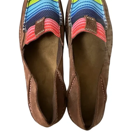 Womens Ariat Cruiser Palm Brown Serape Mesh Slip On Shoes Size 10