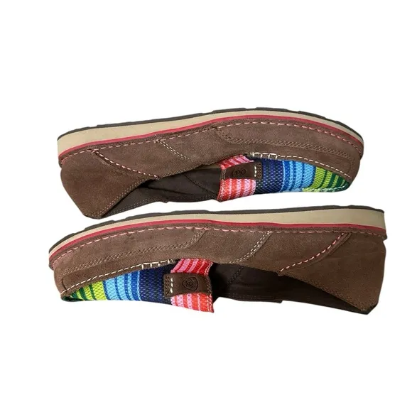 Womens Ariat Cruiser Palm Brown Serape Mesh Slip On Shoes Size 10