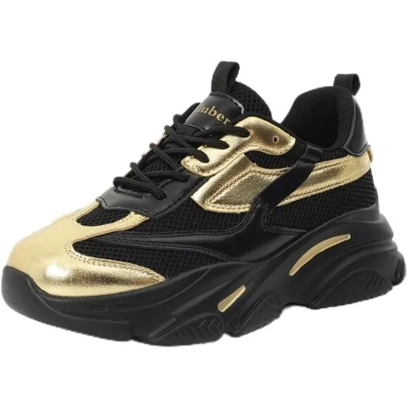 Women's Black Sneakers-Lightweight Glitter Rhinestone