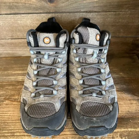 Womens Merrell‎ Moab 2 Vent Taupe Suede Mid Athletic Hiking Boots Shoes Size 7