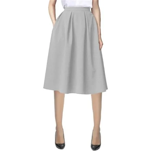Women's Modest Knee Length Casual Light Grey