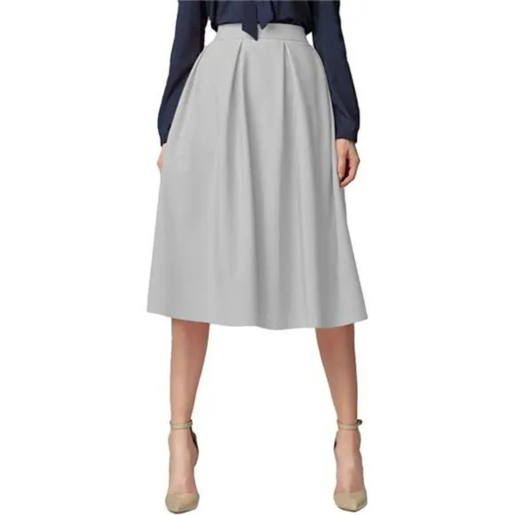 Women's Modest Knee Length Casual Light Grey