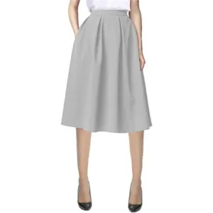 Women's Modest Knee Length Casual Light Grey