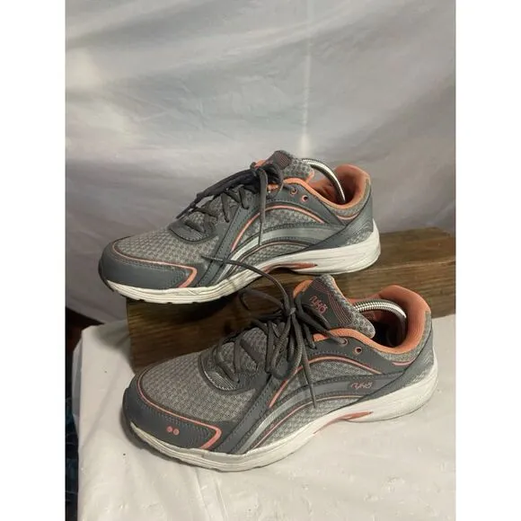 Women's‎ Ryka Sky Walker Gray/Coral Athletic/ Walking Shoes-Size 11M