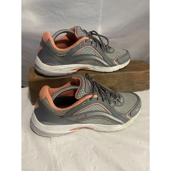Women's‎ Ryka Sky Walker Gray/Coral Athletic/ Walking Shoes-Size 11M