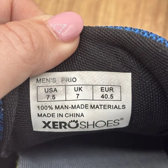 Xero Shoes Prio Mens Size 7.5 Blue Barefoot Athletic Shoes Sneakers