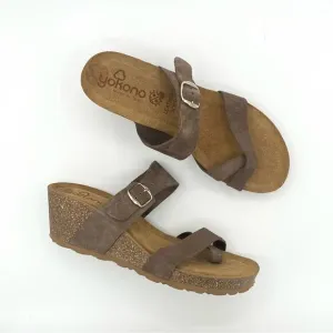 Yokono Women's wedge leather Sandals Made In Spain Size 9 boho coastal grandma