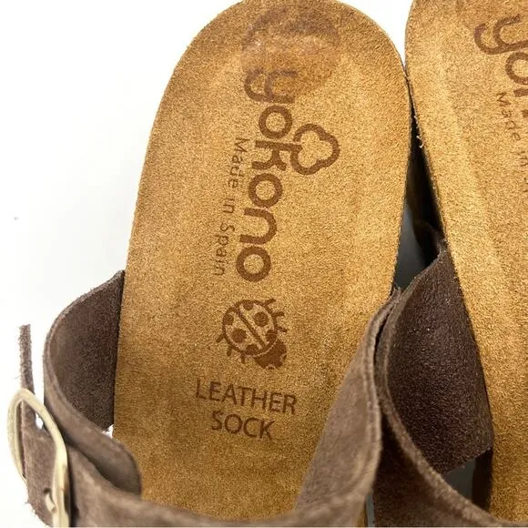 Yokono Women's wedge leather Sandals Made In Spain Size 9 boho coastal grandma
