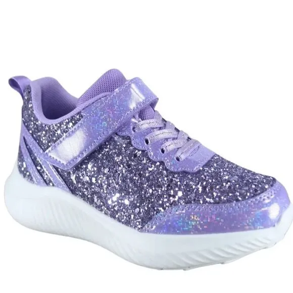 Youth Girl's Kid's Slip On Strap Glitter Sneakers Athletic Walking Shoes NEW