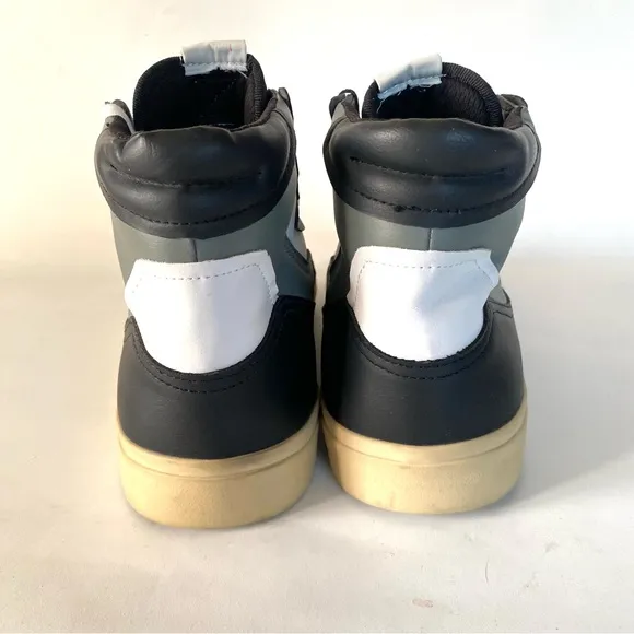 Zara Hi Top Men’s Sneakers US 9 Black Gray White Casual Trainers Shoes