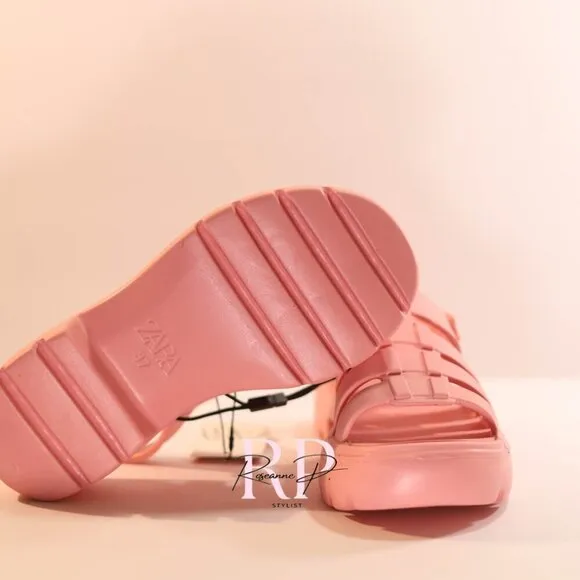 ZARA Women Pink Sandals SZ 37 NWT