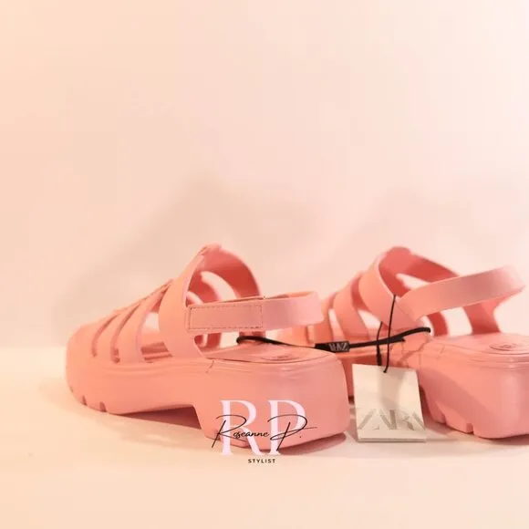 ZARA Women Pink Sandals SZ 37 NWT
