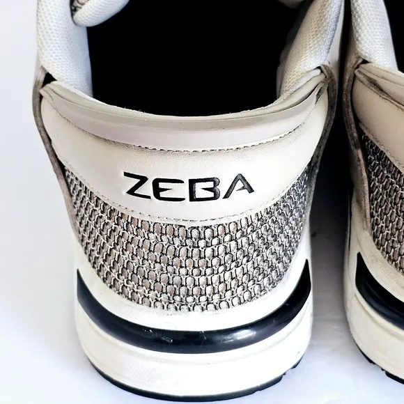 Zeba Mens Hands Free Adaptive Step In Shoes Wide Beige Leather Mesh Sz 8 Sh674.2