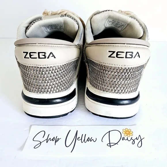 Zeba Mens Hands Free Adaptive Step In Shoes Wide Beige Leather Mesh Sz 8 Sh674.2