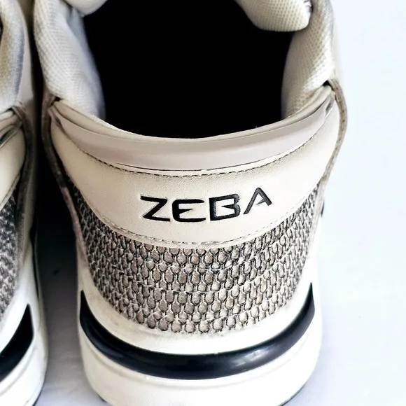 Zeba Mens Hands Free Adaptive Step In Shoes Wide Beige Leather Mesh Sz 8 Sh674.2