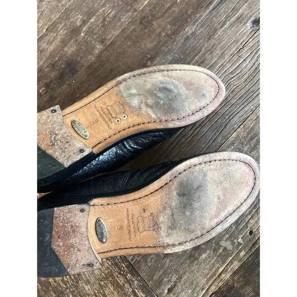 Zelli Made in Italy Ostrich Quill Oxford Casual Dress Shoes Size 8 M JP
