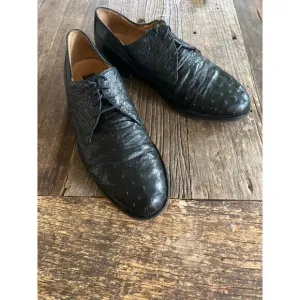 Zelli Made in Italy Ostrich Quill Oxford Casual Dress Shoes Size 8 M JP