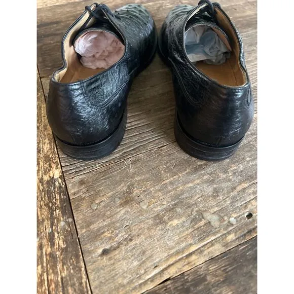 Zelli Made in Italy Ostrich Quill Oxford Casual Dress Shoes Size 8 M JP